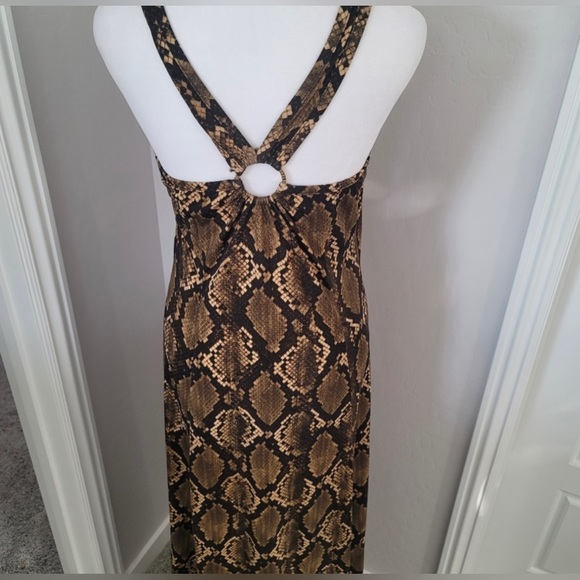 Michael Kors snake print maxi dress W/ one sided slit up leg size M - Picture 7 of 13